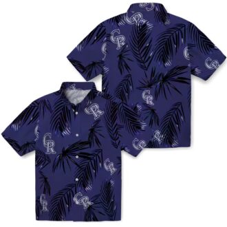 Colorado Rockies Palm Leaf Blue Hawaiian Shirt - MLB Fan Tropical Beach Shirt for Summer