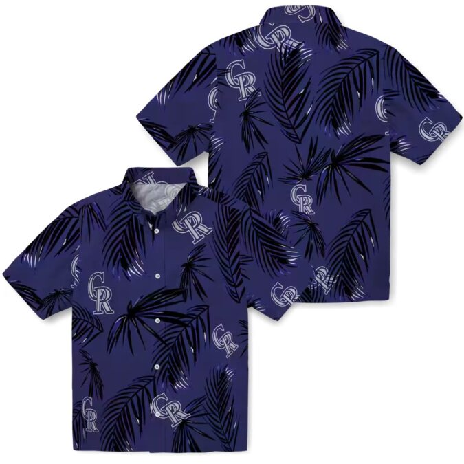 Colorado Rockies Palm Leaf Blue Hawaiian Shirt - MLB Fan Tropical Beach Shirt for Summer