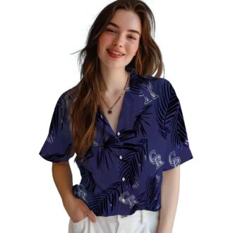 Colorado Rockies Palm Leaf Blue Hawaiian Shirt - MLB Fan Tropical Beach Shirt for Summer