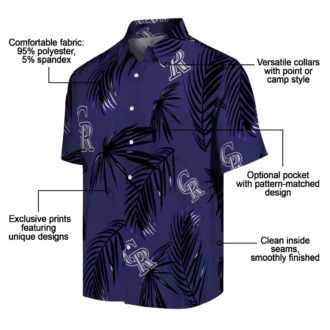Colorado Rockies Palm Leaf Blue Hawaiian Shirt - MLB Fan Tropical Beach Shirt for Summer