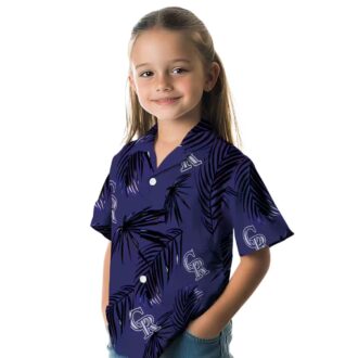 Colorado Rockies Palm Leaf Blue Hawaiian Shirt - MLB Fan Tropical Beach Shirt for Summer