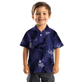 Colorado Rockies Palm Leaf Blue Hawaiian Shirt - MLB Fan Tropical Beach Shirt for Summer