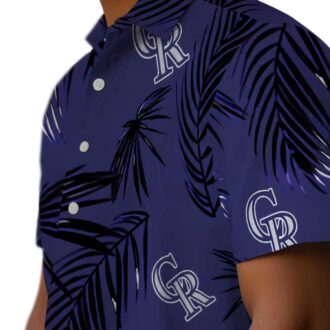 Colorado Rockies Palm Leaf Blue Hawaiian Shirt - MLB Fan Tropical Beach Shirt for Summer