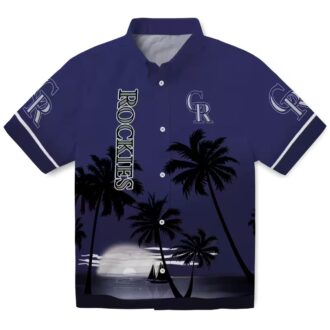 Colorado Rockies Sunset Beach Hawaiian Shirt - MLB Team Aloha Shirt for Baseball Fans