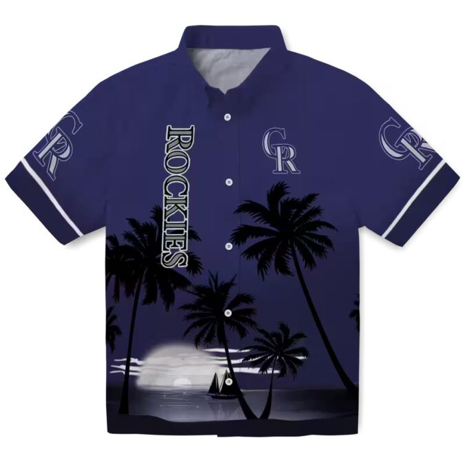 Colorado Rockies Sunset Beach Hawaiian Shirt - MLB Team Aloha Shirt for Baseball Fans