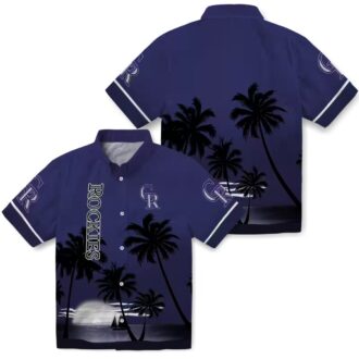 Colorado Rockies Sunset Beach Hawaiian Shirt - MLB Team Aloha Shirt for Baseball Fans