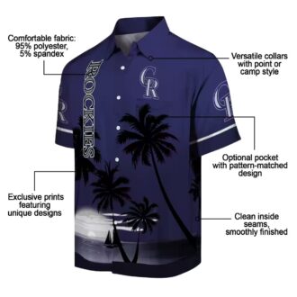 Colorado Rockies Sunset Beach Hawaiian Shirt - MLB Team Aloha Shirt for Baseball Fans