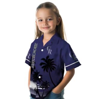 Colorado Rockies Sunset Beach Hawaiian Shirt - MLB Team Aloha Shirt for Baseball Fans