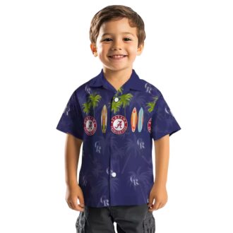 Colorado Rockies Surfboard Palm Blue Hawaiian Shirt - MLB Tropical Aloha Shirt for Beach Days