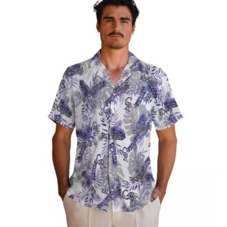 Colorado Rockies Tropical Button Up Hawaiian Shirt - Blue White MLB Team Shirt for Summer Baseball Game