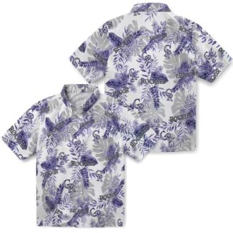 Colorado Rockies Tropical Button Up Hawaiian Shirt - Blue White MLB Team Shirt for Summer Baseball Game