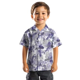 Colorado Rockies Tropical Button Up Hawaiian Shirt - Blue White MLB Team Shirt for Summer Baseball Game