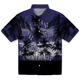 Custom MLB Colorado Rockies Hawaiian Shirt with Sunset Scene - Tropical Fan Apparel for Summer