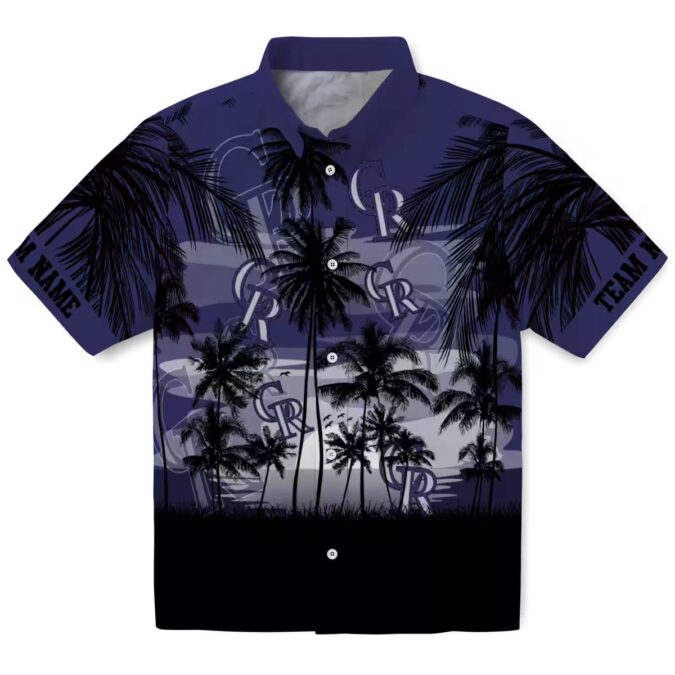 Custom MLB Colorado Rockies Hawaiian Shirt with Sunset Scene - Tropical Fan Apparel for Summer