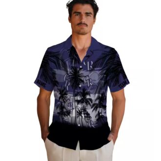 Custom MLB Colorado Rockies Hawaiian Shirt with Sunset Scene - Tropical Fan Apparel for Summer