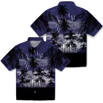 Custom MLB Colorado Rockies Hawaiian Shirt with Sunset Scene - Tropical Fan Apparel for Summer