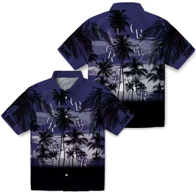 Custom MLB Colorado Rockies Hawaiian Shirt with Sunset Scene - Tropical Fan Apparel for Summer