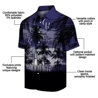 Custom MLB Colorado Rockies Hawaiian Shirt with Sunset Scene - Tropical Fan Apparel for Summer