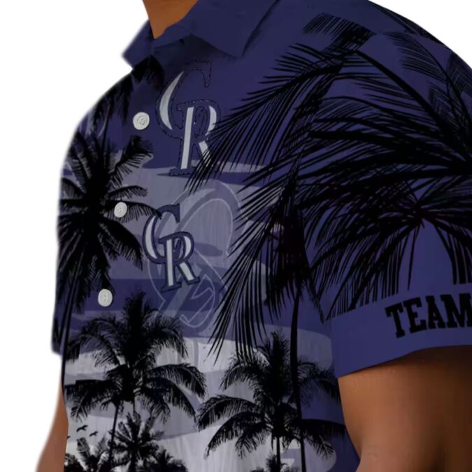 Custom MLB Colorado Rockies Hawaiian Shirt with Sunset Scene - Tropical Fan Apparel for Summer