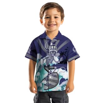 Custom MLB Colorado Rockies Surfing Skeleton Hawaiian Shirt - Blue Aloha Shirt for Summer Beach & Baseball Fans