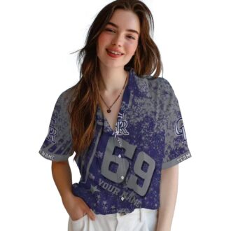 Custom Team Colorado Rockies Tropical Hawaiian Shirt - Blue Star Stripes MLB Aloha Shirt for Summer & Beach