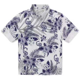 MLB Colorado Rockies Aloha Shirt, Tropical Hibiscus Palm Leaves Hawaiian Shirt for Baseball Fans