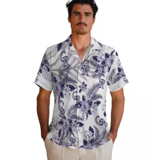 MLB Colorado Rockies Aloha Shirt, Tropical Hibiscus Palm Leaves Hawaiian Shirt for Baseball Fans