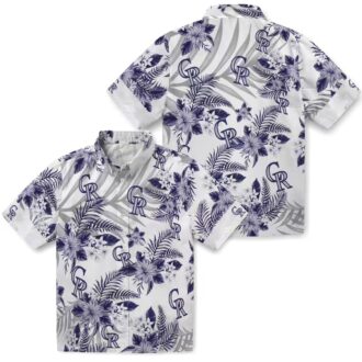 MLB Colorado Rockies Aloha Shirt, Tropical Hibiscus Palm Leaves Hawaiian Shirt for Baseball Fans