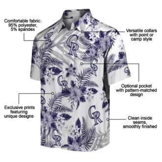 MLB Colorado Rockies Aloha Shirt, Tropical Hibiscus Palm Leaves Hawaiian Shirt for Baseball Fans