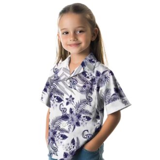 MLB Colorado Rockies Aloha Shirt, Tropical Hibiscus Palm Leaves Hawaiian Shirt for Baseball Fans
