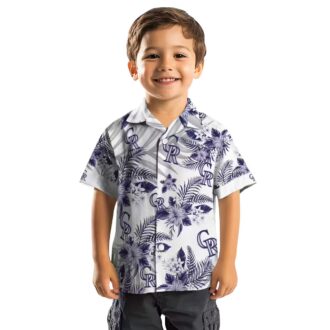 MLB Colorado Rockies Aloha Shirt, Tropical Hibiscus Palm Leaves Hawaiian Shirt for Baseball Fans