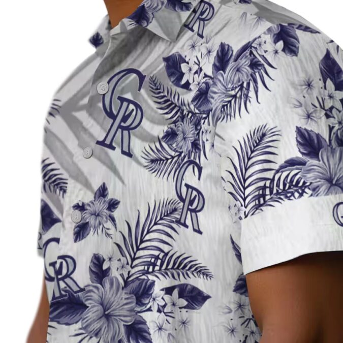 MLB Colorado Rockies Aloha Shirt, Tropical Hibiscus Palm Leaves Hawaiian Shirt for Baseball Fans