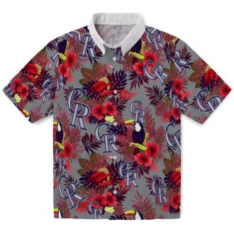 MLB Colorado Rockies Floral Toucan Hawaiian Shirt - Aloha Summer Shirt for Baseball Fans