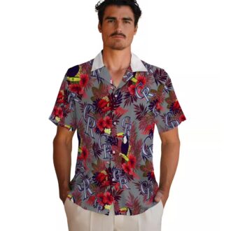 MLB Colorado Rockies Floral Toucan Hawaiian Shirt - Aloha Summer Shirt for Baseball Fans