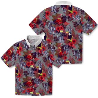 MLB Colorado Rockies Floral Toucan Hawaiian Shirt - Aloha Summer Shirt for Baseball Fans