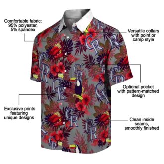 MLB Colorado Rockies Floral Toucan Hawaiian Shirt - Aloha Summer Shirt for Baseball Fans