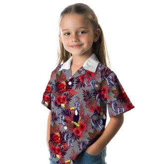 MLB Colorado Rockies Floral Toucan Hawaiian Shirt - Aloha Summer Shirt for Baseball Fans