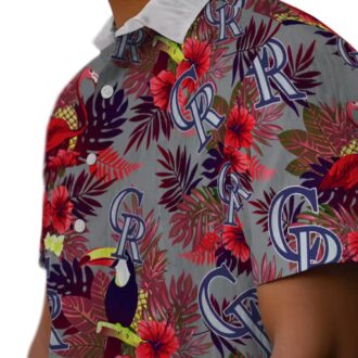 MLB Colorado Rockies Floral Toucan Hawaiian Shirt - Aloha Summer Shirt for Baseball Fans