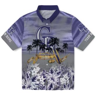 MLB Colorado Rockies Personalized Hawaiian Shirt - Tropical Canoe Blue Shirt for Summer Beach