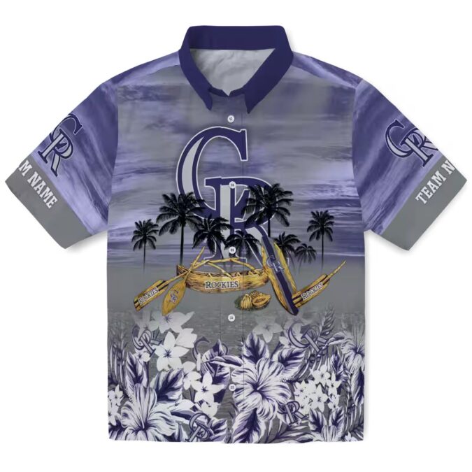 MLB Colorado Rockies Personalized Hawaiian Shirt - Tropical Canoe Blue Shirt for Summer Beach