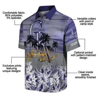 MLB Colorado Rockies Personalized Hawaiian Shirt - Tropical Canoe Blue Shirt for Summer Beach