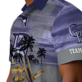 MLB Colorado Rockies Personalized Hawaiian Shirt - Tropical Canoe Blue Shirt for Summer Beach