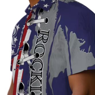 MLB Colorado Rockies Stitched Flag Hawaiian Shirt - Blue Tropical Shirt for Baseball Fans