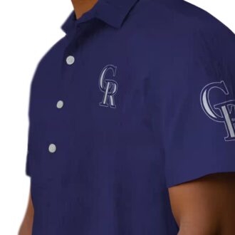 MLB Colorado Rockies Stuart Minion Blue Hawaiian Shirt - Summer Fan Apparel for Baseball Fans