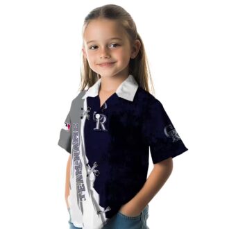 Official Colorado Rockies Custom Hawaiian Shirt - Blue & White MLB Tropical Design for Summer