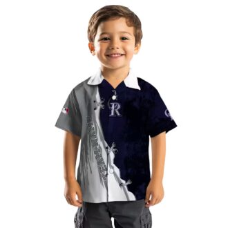 Official Colorado Rockies Custom Hawaiian Shirt - Blue & White MLB Tropical Design for Summer