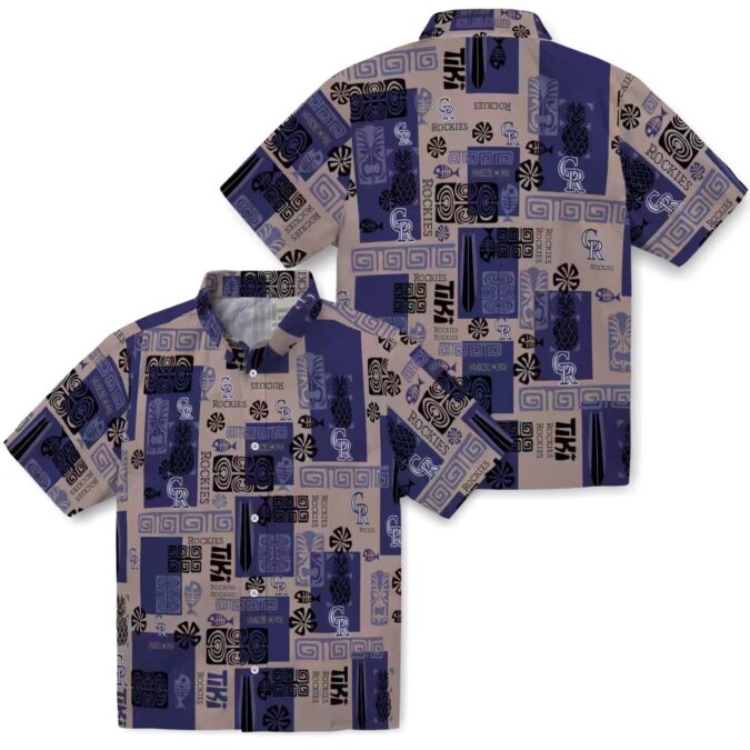 Official Colorado Rockies Tribal Hawaiian Shirt - MLB Team Blue Aloha Shirt for Beach & Summer Events