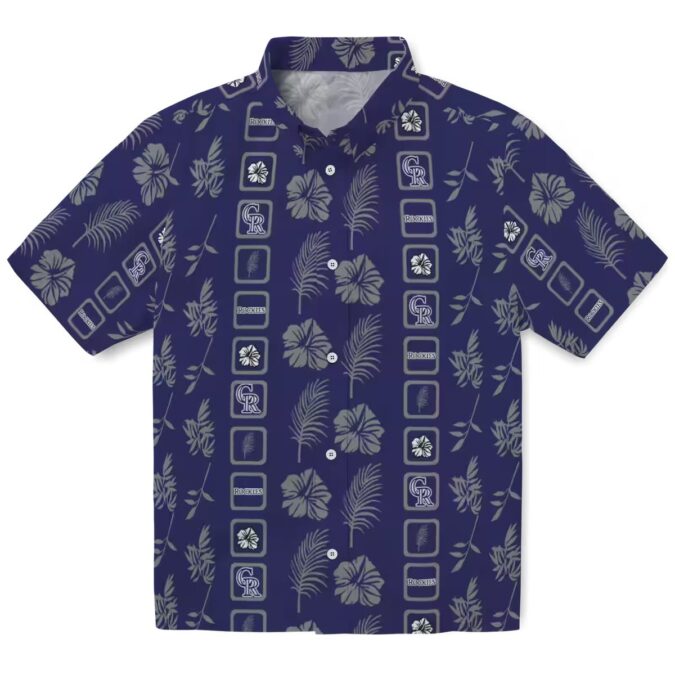 Official MLB Colorado Rockies Floral Aloha Shirt - Blue Hawaiian Shirt for Beach & Baseball Fans