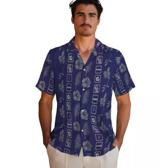 Official MLB Colorado Rockies Floral Aloha Shirt - Blue Hawaiian Shirt for Beach & Baseball Fans