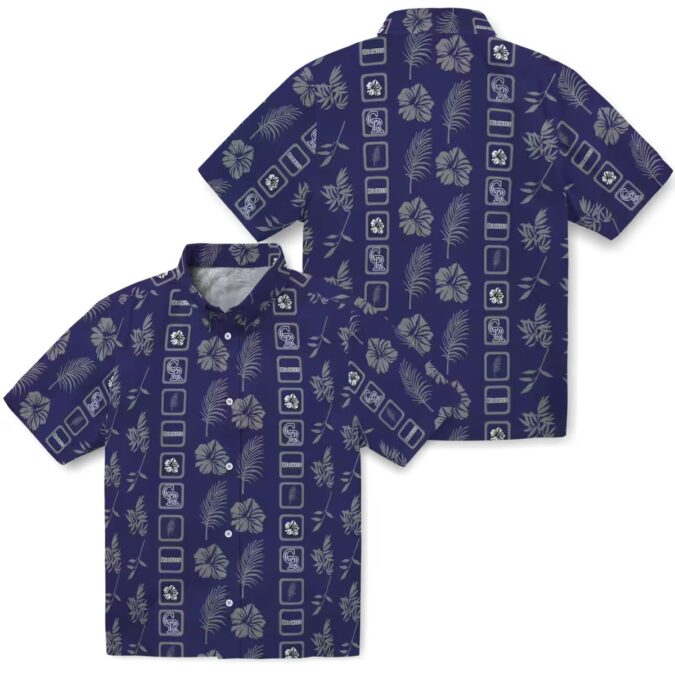 Official MLB Colorado Rockies Floral Aloha Shirt - Blue Hawaiian Shirt for Beach & Baseball Fans